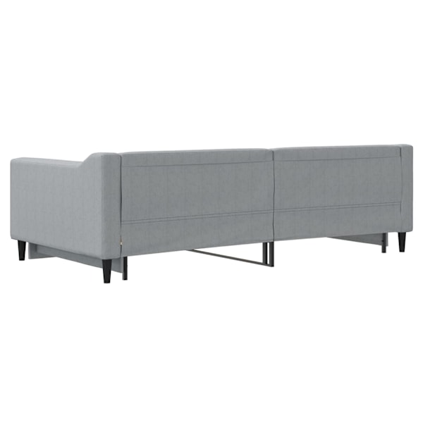 vidaXL Dagbädd utdragbar ljusgrå 100x200 cm tyg Grå