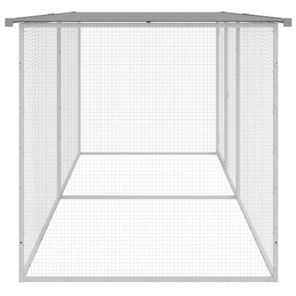 vidaXL Hönsbur med tak ljusgrå 203x98x90 cm galvaniserat stål Grå