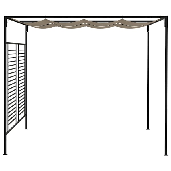 vidaXL Paviljong med infällbart tak 3x4x2,3 m taupe 180 g/m² Taupe