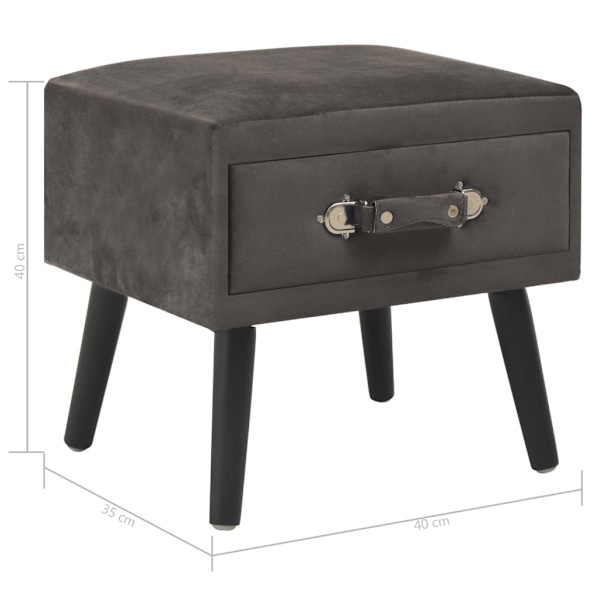 vidaXL Sängbord grå 40x35x40 cm sammet grå