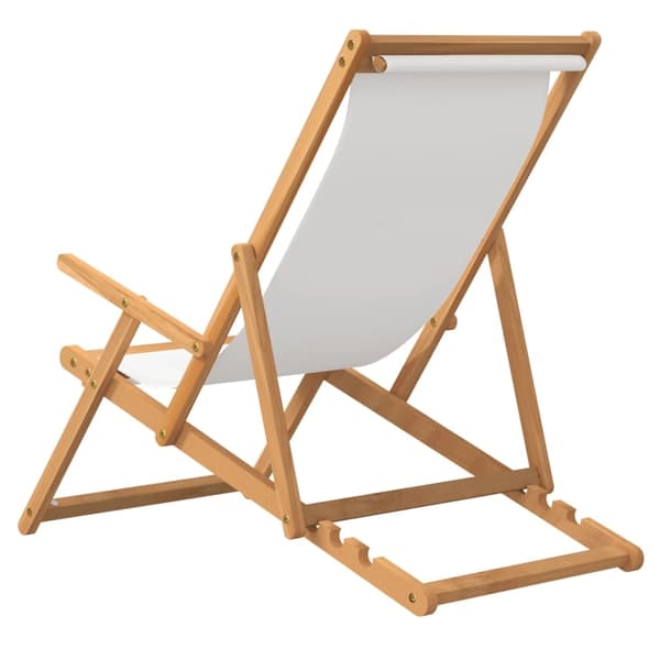vidaXL Hopfällbar stol massivt trä teak creme Creme