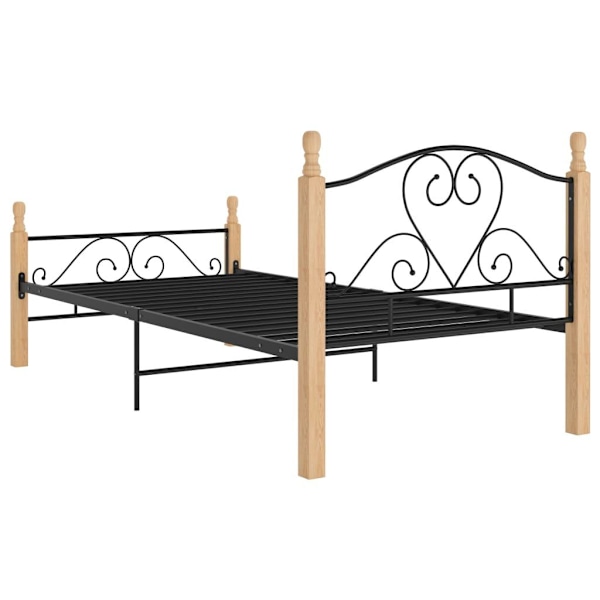 vidaXL Sängram svart metall 90x200 cm Svart