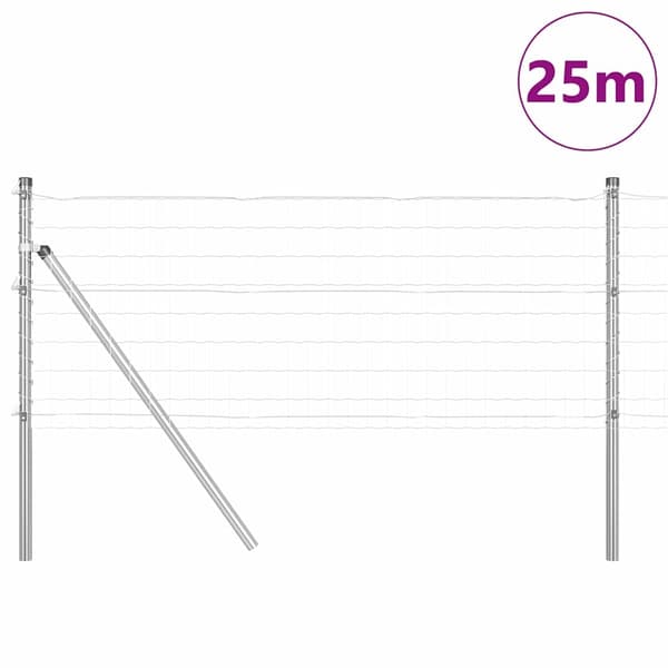 vidaXL Markfixerat Svetsat Stängsel 25 x 0,4 m (B x H) Silver