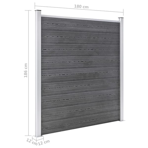 vidaXL Staketpanel WPC 1045x186 cm grå grå
