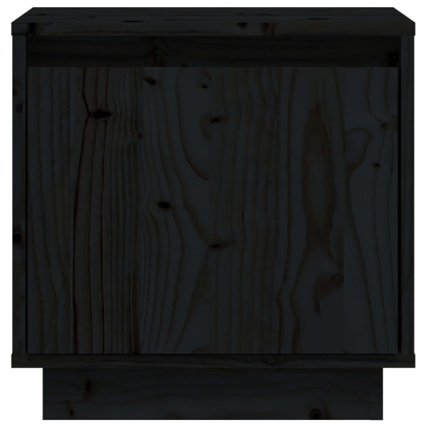 vidaXL Sängbord svart 40x30x40 cm massiv furu Svart