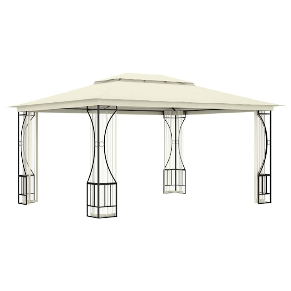vidaXL Paviljong med nät 300x400x265 cm gräddvit Creme