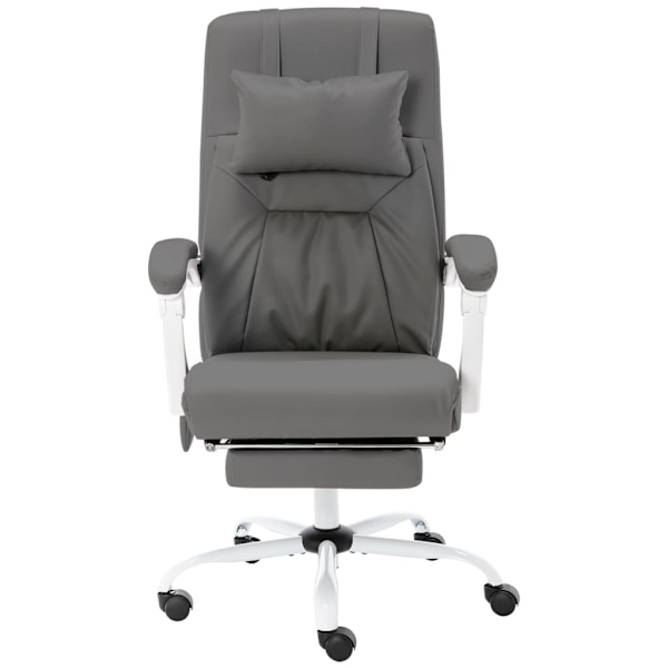 vidaXL Massagekontorsstol grå konstläder grå