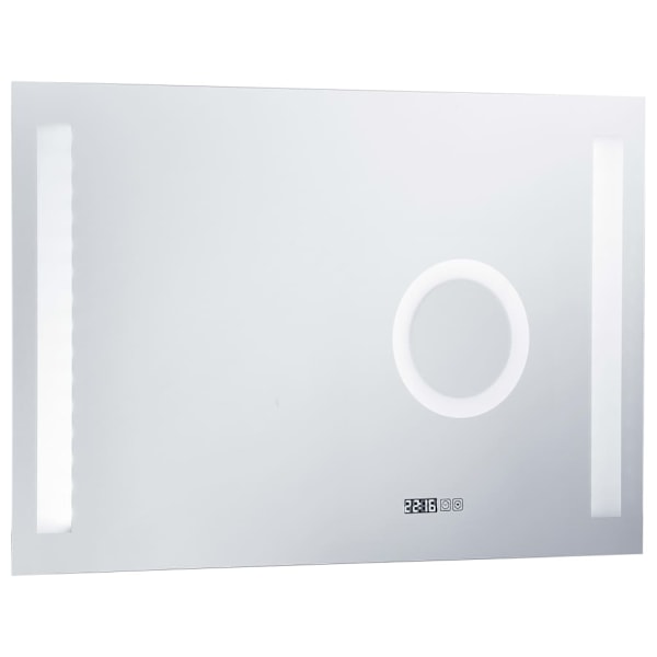 vidaXL Badrumsspegel LED med touch-sensor 100x60 cm Silver