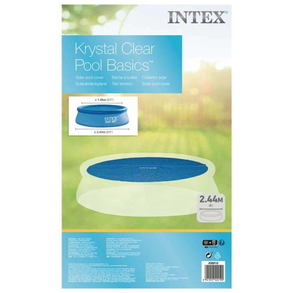 INTEX Poolöverdrag solenergi blå 206 cm polyeten Blå