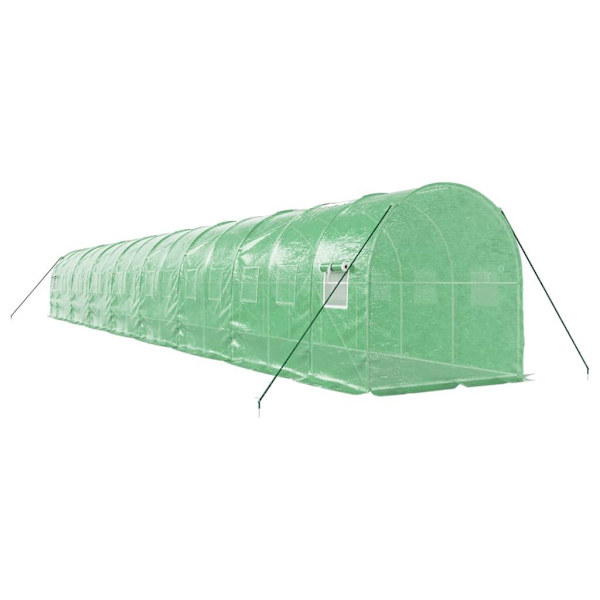 vidaXL Växthus med stålram grön 32 m² 16x2x2 m Grön