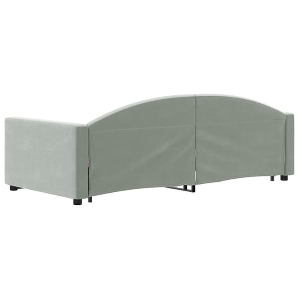 vidaXL Dagbädd utdragbar ljusgrå 90x200 cm sammet Grå