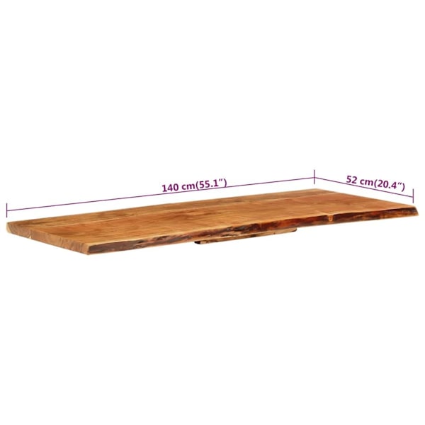 vidaXL Bänkskiva för badrum massivt akaciaträ 140x52x3,8 cm