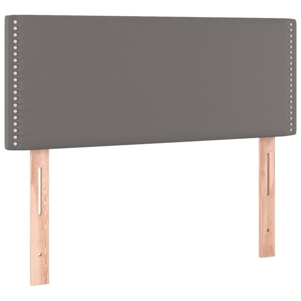 vidaXL Ramsäng med madrass & LED grå 120x200 cm konstläder Grå