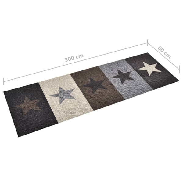 vidaXL Köksmatta maskintvättbar stjärnor 60x300 cm multifärg