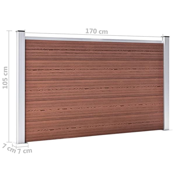 vidaXL Staketpanel WPC 353x106 cm brun Brun