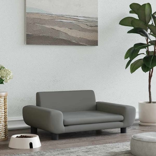 vidaXL Hundbädd mörkgrå 70x45x33 cm sammet Grå