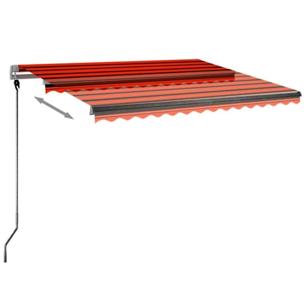 vidaXL Fristående markis automatiskt infällbar 350x250 cm orange/brun Orange