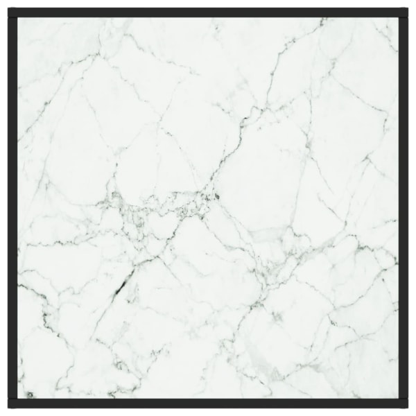 vidaXL Soffbord med svart vit marmor glas 80x80x35 cm Svart