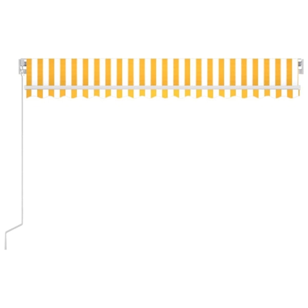 vidaXL Markis manuellt infällbar med LED 400x350 cm gul och vit Gul