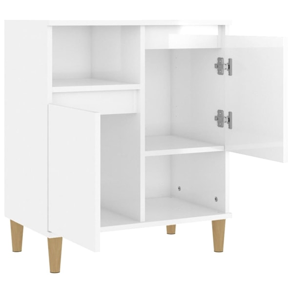 vidaXL Byrå vit högglans 60x35x70 cm konstruerat trä Vit