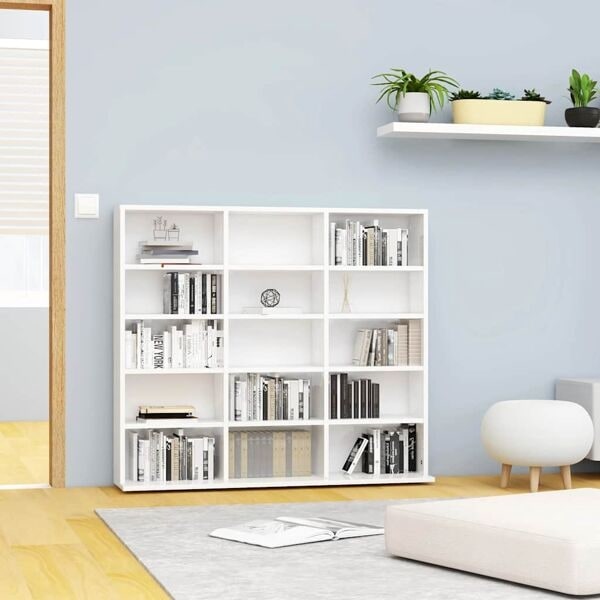 vidaXL CD-hylla vit högglans 100x23x89,5 cm konstruerat trä Vit