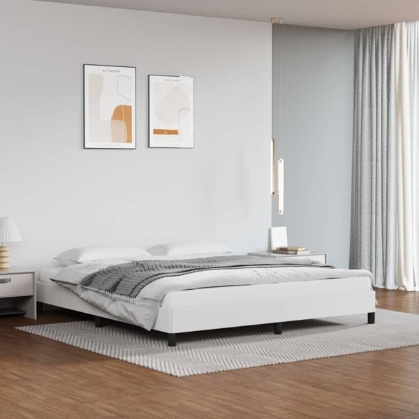 vidaXL Sängram vit 160x200 cm konstläder Vit