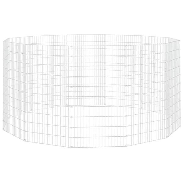 vidaXL Kaninhage 12 paneler 54x100 cm galvaniserat järn Silver