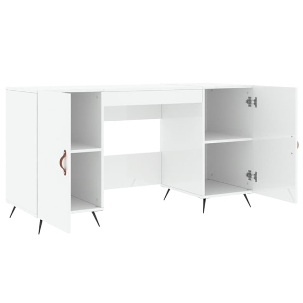 vidaXL Skrivbord vit högglans 140x50x75 cm konstruerat trä Vit