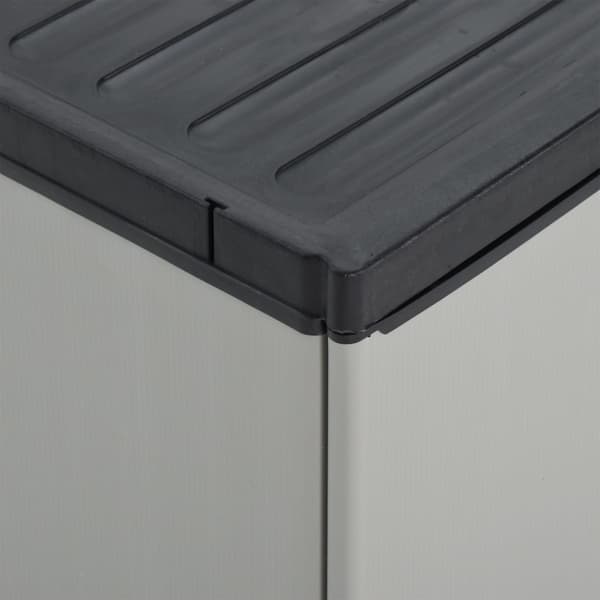 vidaXL Trädgårdsavfallsskåp grå och svart 68x40x85 cm PP grå