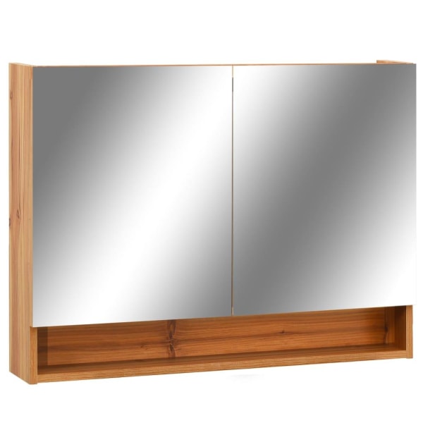 vidaXL LED-Spegelskåp för badrum ek 80x15x60 cm MDF Brun