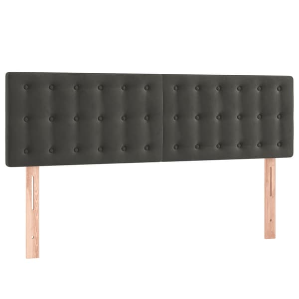 vidaXL Sänggavel LED mörkgrå 144x5x78/88 cm sammet Grå