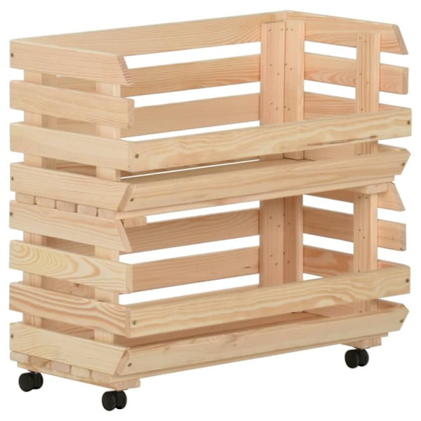 vidaXL Grönsaksvagn 57x30x80 cm massiv furu Brun