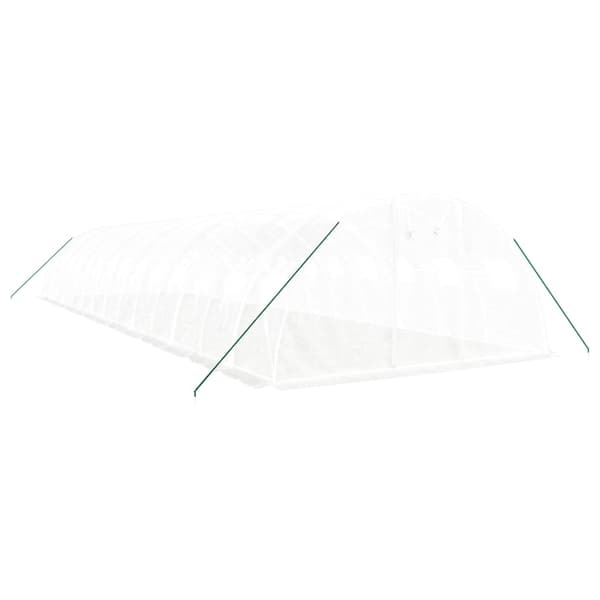vidaXL Växthus med stålram vit 56 m² 14x4x2 m Vit