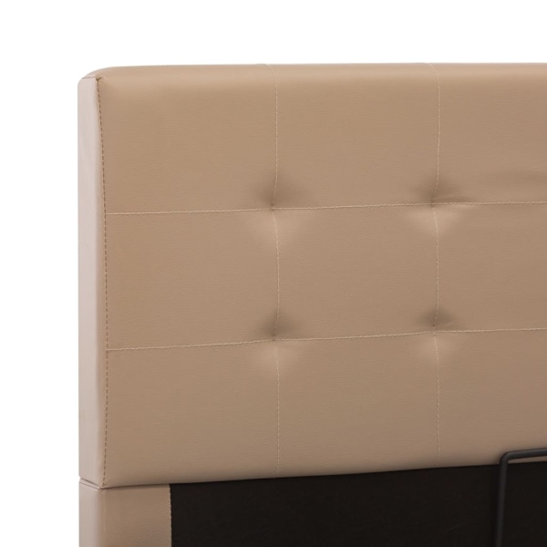 vidaXL Sängram hydraulisk förvaring cappuccino konstläder 180x200 cm Brun