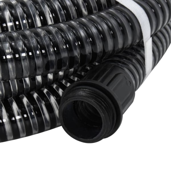 vidaXL Sugslang med kopplingar mässing svart 1,1" 4 m PVC Svart