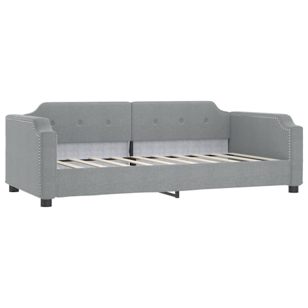 vidaXL Dagbädd utdragbar ljusgrå 90x190 cm tyg Grå