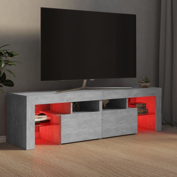 vidaXL Tv-bänk med LED-belysning betonggrå 140x36,5x40 cm grå