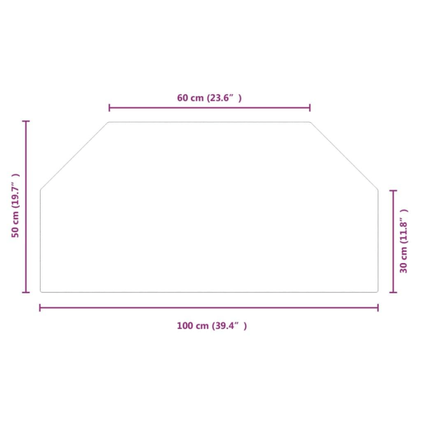 vidaXL Glasskiva för öppen spis sexkantig 100x50 cm