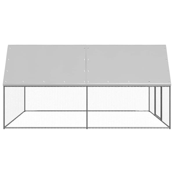 vidaXL Hönsbur för utomhusbruk 3x4x2 m galvaniserat stål Silver