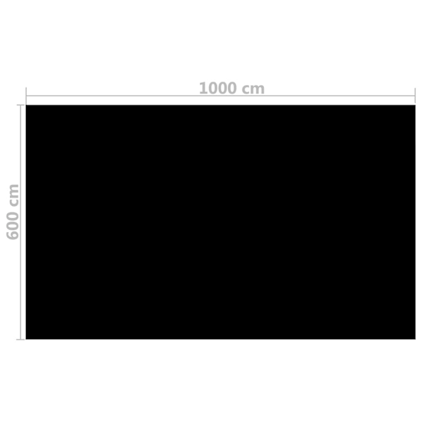 vidaXL Rektangulärt poolskydd 1000x600 cm PE svart Svart