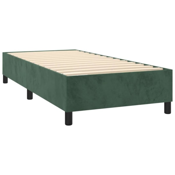 vidaXL Ramsäng med madrass & LED mörkgrön 80x200 cm sammet Grön