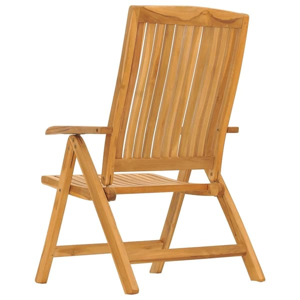 vidaXL Fällbara fåtöljer med dynor, 6 st, massivt trä, teak Brun