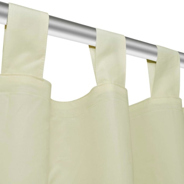 vidaXL 2-pack gardiner med öglor i gräddvit microsatin 140 x 245 cm Creme