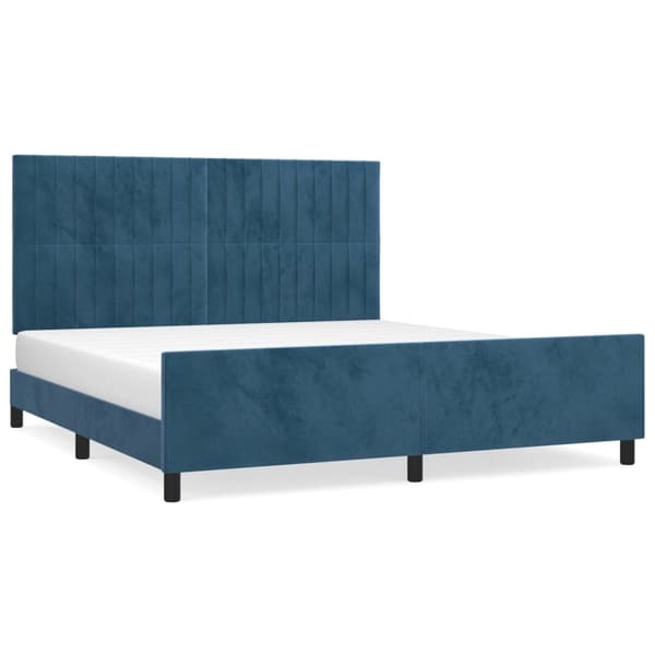 vidaXL Sängram utan madrass mörkblå 160x200 cm sammet Blå