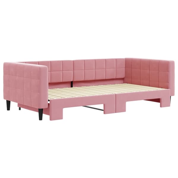 vidaXL Dagbädd utdragbar rosa 100x200 cm sammet Rosa