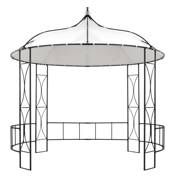 vidaXL Paviljong 300x290 cm vit rund Vit