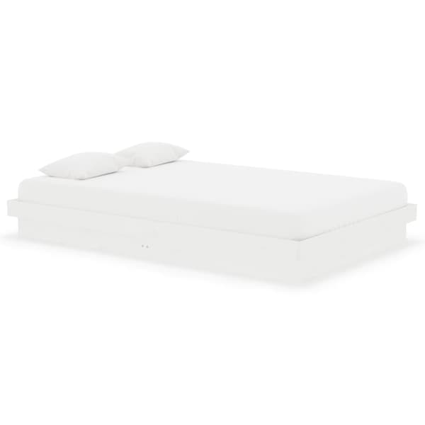 vidaXL Sängram vit massivt trä 120x190 cm Vit