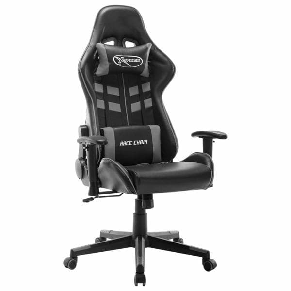 vidaXL Gamingstol svart och grå konstläder multifärg