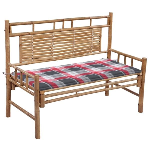 vidaXL Trädgårdsbänk med dyna 120 cm bambu Brun