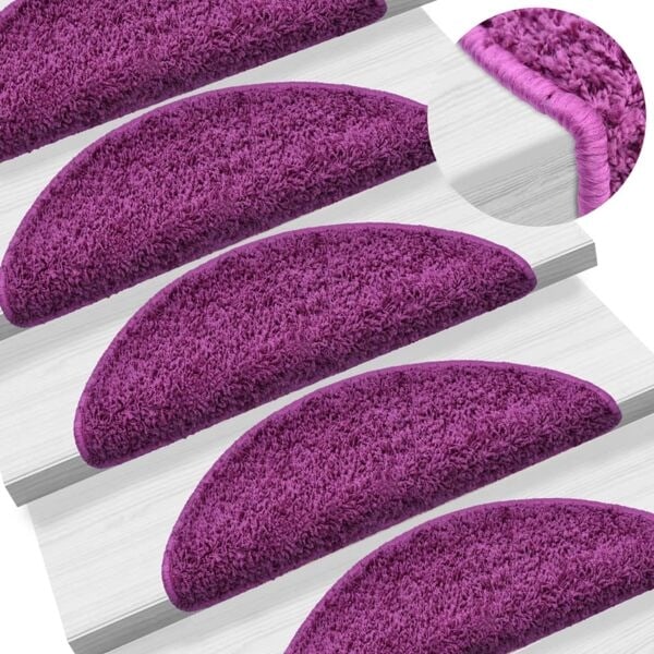 vidaXL Trappstegsmattor 15 st violett 65x21x4 cm Lila